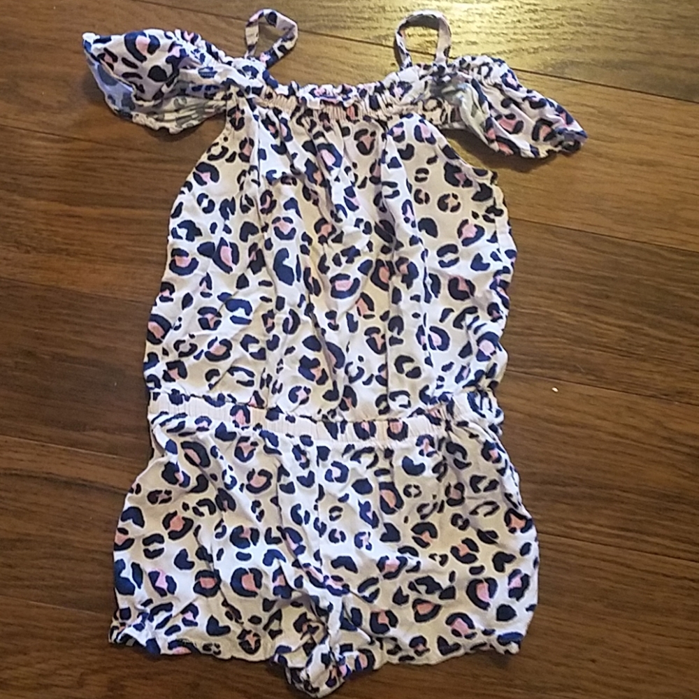 Pink cheetah print romper